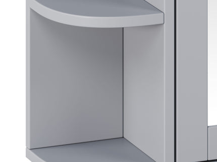 Bathroom Wall Storage Cabinet With Mirror And Adjustable Shelf, 6 Open Shelves