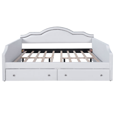 Upholstered Daybed With LED Lights And 2 Drawersme