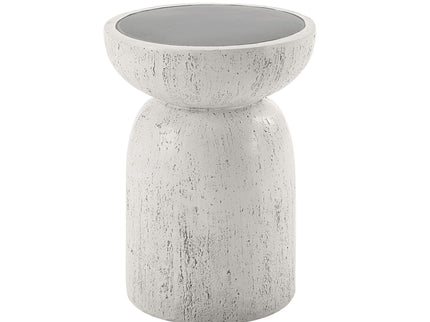 Dylana - Natural Fiber Concrete Accent Table - Gray