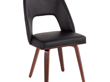Triad - Mid-Century Modern Upholstered Chair (Set of 2) - Walnut / Black