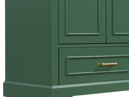 Bathroom Vanity With Sink, 1 Divided Drawer And 2 Soft Close Doors With Double Shelf