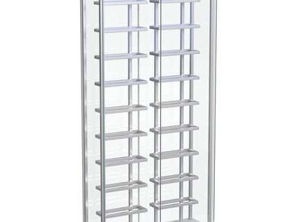 Wine Storage LED Curio Cabinet - Chrome
