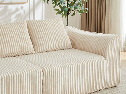 Minimalist 3 Seater Sofa With Curved Lines And Gently Sloped Backrest