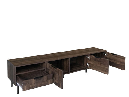78" TV Stand With Storage Cabinets For Living Room - Walnut