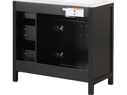 Modern Bathroom Vanity With Sink Top, 2 Doors And 3 Drawers