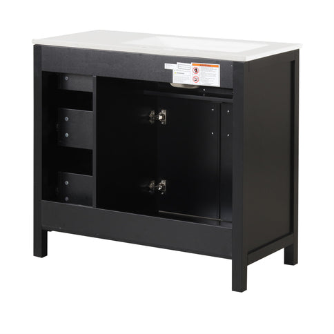 Modern Bathroom Vanity With Sink Top, 2 Doors And 3 Drawers