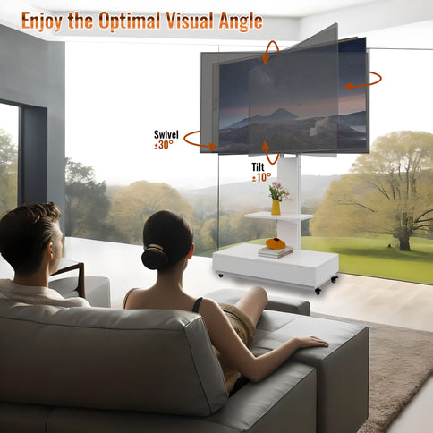 Adjustable Height Mobile TV Cart
