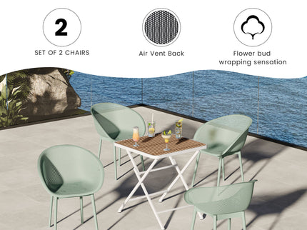 2 Piece Durable Single Chair With Hollow Out Design