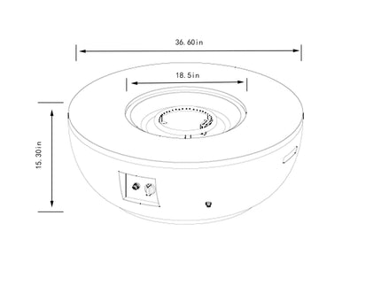 Propane Gas Fire Pit Table, 50000 Btu, Round With Tank Holder For Outside - Gray