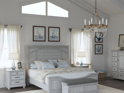 Queen Panel Bed - Gray - Wood