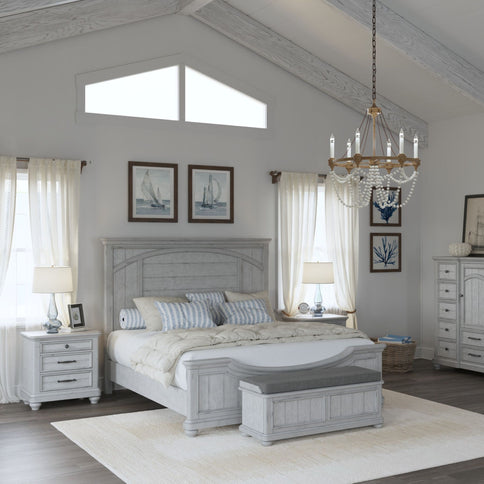 Queen Panel Bed - Gray - Wood
