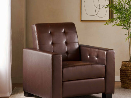 Langseth - Contemporary Tufted Pushback Recliner - Dark Brown