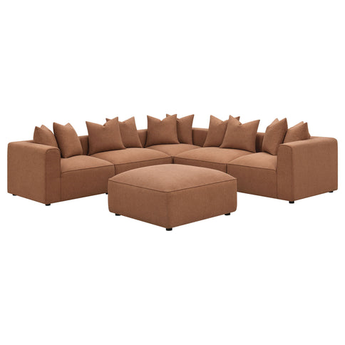 Colleen - Armless Chair With Pillows - Terracotta