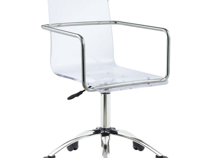 Clear Office Chair With Caster Wheels Futuristic Design, Adjustable Height - Clear