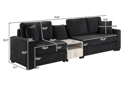 Modular Sofa Couch With Storage Armrest And Center Console