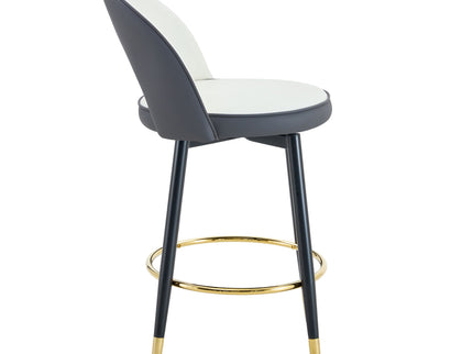 Upholstered Rotatable Bar Chair With Metal Legs For Dining Room