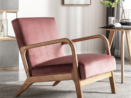 Classic Mid-Century Modern Accent Chairs, Open Framed Armchair With Cushioning