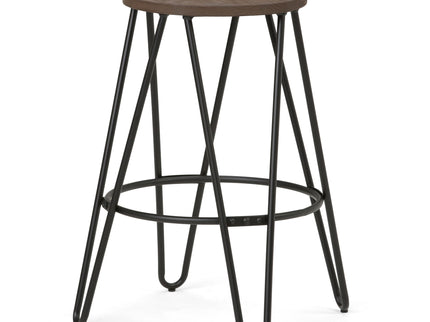 Simeon - Multifunctional Metal Stool With Wood Seat
