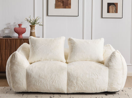 Giant Bean Bag Couch, Ultra Soft Fluffy Loveseat For Living Room