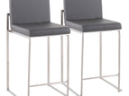 Dark Gray / Faux Leather / 2 Pieces