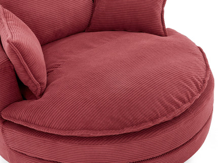 360° Swivel Accent Barrel Chair With Dual Layer Cushion And 3 Removable Pillows