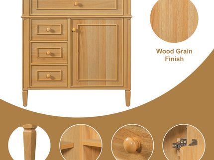 Bathroom Vanity With Flip Out Drawer, 2 Soft-Close Drawers