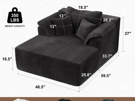 Chaise Lounge Chair, Deep Seat Sleeper Couch For Living Room