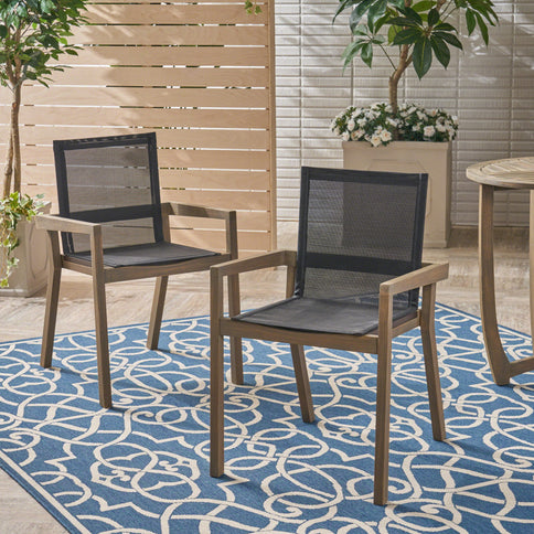 Belfast - Dining Chair With Acacia Wood Frame And Seating (Set of 2)