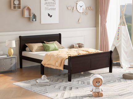 Platform Bed Frame Mattress Foundation Sleigh Bed With Headboard / Footboard / Wood Slat Suppor