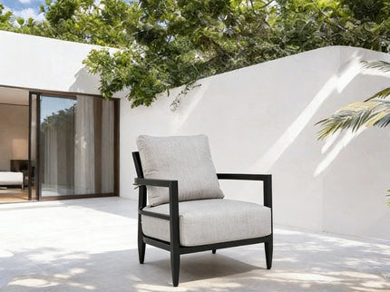 Outdoor Lounge Chair With Ember Frame, Sunbrella Cast Cushion, Weather Resistant - Ember Black
