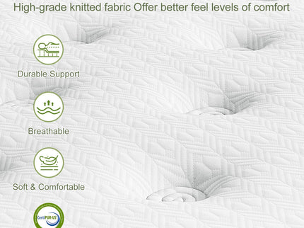 14" Hybrid Mattress With Gel Memory Foam And Pocket Springs
