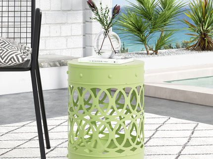 Outdoor Metal Large End Table, Modern Design