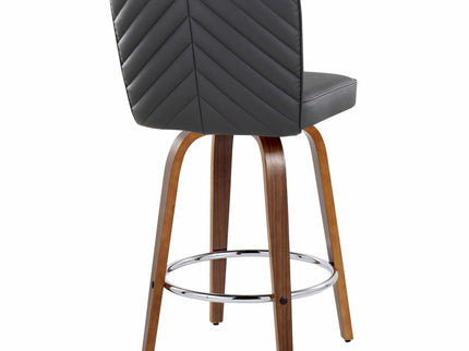 Henry - Contemporary Fixed Height Counter Stool With Swivel With Round Footrest (Set of 2)