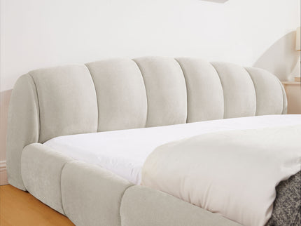 Upholstered Platform Bed Frame, Low Profile Floor Bed, No Box Spring Required