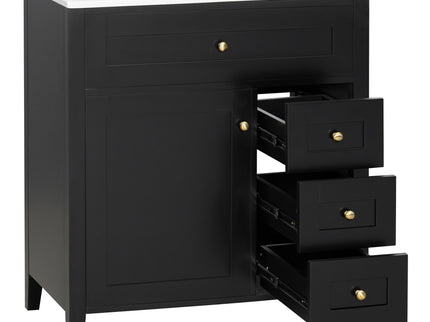 Bathroom Vanity With Sink, 3 Drawers And Adjustable Shelf