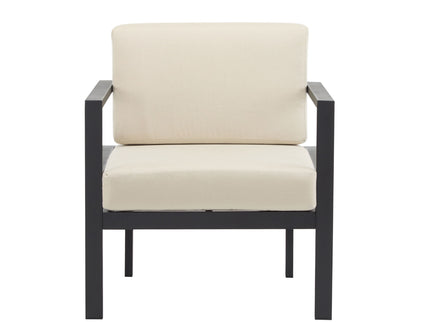 Modern Outdoor Lounge Chair With Aluminum Frame And Weather Resistant Cushions