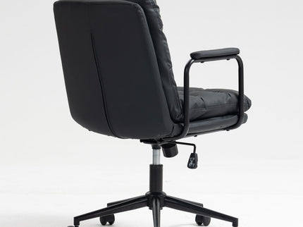 Office Chair, Mid Back Home Office Desk Task Chair With Wheels And Arms Ergonomic Computer Rolling Swivel Chair With Padded Armrest