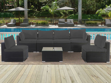 Cushion Covers For 7 Piece Wicker Sectional Sofa, 14 Pack Seat And Back Slipcovers With Zipper