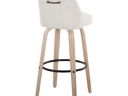 Hannah - Transitional Fixed Height Barstool With Swivel With Round Footrest (Set of 2)
