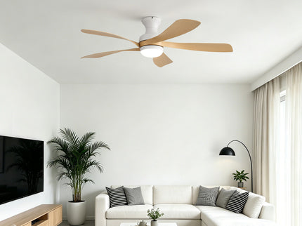 52" Ceiling Fan With 3 Color Dimmable LED Light, DC Reversible Motor, 6 Speed Settings