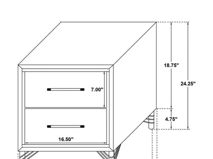 Malcolm - 2 Drawer Nightstand - Black