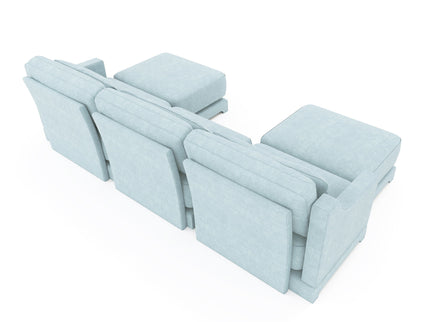Stylish Sofa With Ottoman And Lumbar Pillows, Ergonomic Design