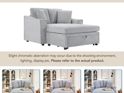 Modern Chaise Sofa With Hidden Storage For Living Room