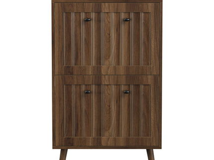 Shoe Cabinet, Upright Storage Unit - Walnut