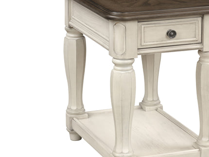 Chairside Table With Storage - Antique White