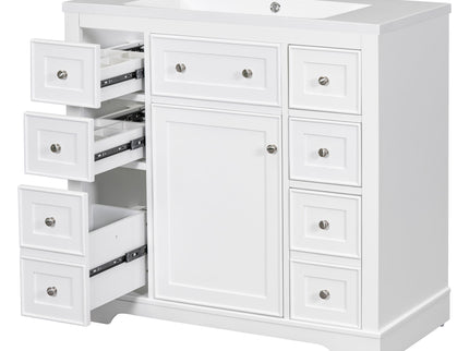 Modern Bathroom Vanity With Sink Combo, 6 Drawers And 1 Cabinet