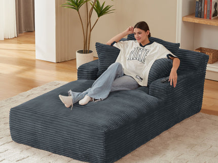 Oversized Chaise Lounge Chair Indoor For Living Room - Dark Gray