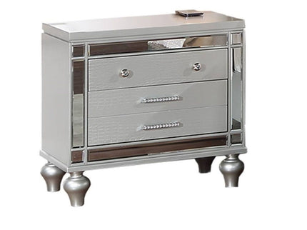 3 Piece Bedroom Set, Sleek Modern Bed With LED Nightstands
