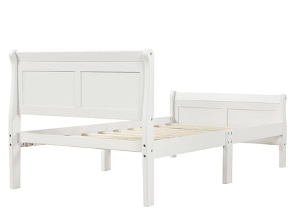 Platform Bed Frame Mattress Foundation Sleigh Bed With Headboard / Footboard / Wood Slat Suppor