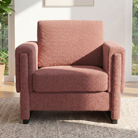 Upholstered Accent Armchair With Square Arm